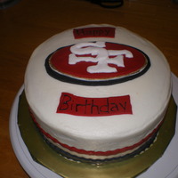 San Francisco 49Ers Sports theme, San Francisco 49ers. Buttercream frosting, fondant decorations.