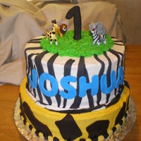 Safari Cake BC frosting, fondant decorations