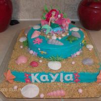 Little Mermaid This cake was made for my niece as a gift. The bread is chocolate with fresh strawberries in glaze. Iced in buttercream turned blue, the...