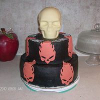 Second Skull And Flames Cake This is my second skull and flames cake. This time it only took me one day since I made it before. Only this time around it was taller....