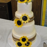 Fall Wedding Cake, Sunflowers 