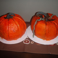 Pumpkin Cakes First attempt at Pumpkins. Made for a staff appreciation lunch at my son's high school. Pumpkin cake with white chocolate cream cheese...