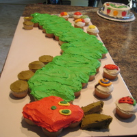 The Very Hungry Caterpillar Cupcake-Cake This was for a little girl's first birthday.