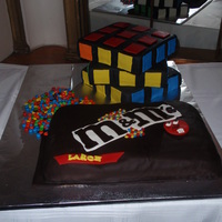 M&m's And Rubik's Cube Groom's Cake Thank you for all the examples of a rubik's cube I found on Cake Central. It's all covered with fondant. M&M package is the...