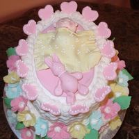 Baby Shower For Sarah I took the idea from one of the books. My mom made the baby. It was her first time working with gumpaste. She did an awesome job.