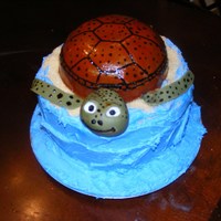 Sea Turtle Themed Baby Shower Cake This cake was a sea turtle themed baby shower...her nursery was done in sea turtles...This actually was so fun to make! It was white cake...