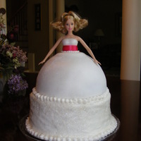 Bride Cake This cake was for my cousin's bridal shower. The bottom really could have turned out better, but it was a ridiculously busy weekend,...