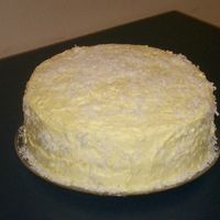 Round Coconut/vanilla I made this cake for a Grandsparents Day celebration at my job.It's not fancy I'm still newbie in baking cakes, I thought it came...