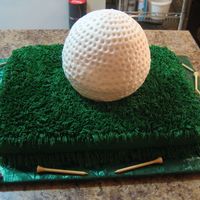 Golf Ball Grooms Cake This is our first ball cake and groom's cake. BC icing and real golf tees.