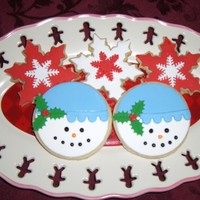 Snowman Faces And Snowflake Cookies These are decorated with fondant!