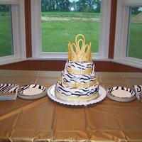 Zebra Birthday Cake I made this cake for my niece's 13th birthday. She wanted zebra stripes and a gold crown. My first experience at molding shapes with...