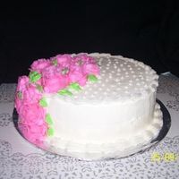 Final Cake Class 1 This was my final cake for Wilton Class 1. It's just a plain old 8" white cake with butterceam filling ( I didn't feel well...