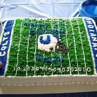 Indianapolis Colts Birthday Cake I made this cake for my nephew's 14th birthday. All butter-cream frosting.