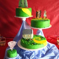 Wizard Of Oz Wizard of Oz cake for my daughter's 5th birthday. Emerald City, tornado & all characters are chocolate transfers. Witches legs &...