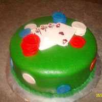 Father's Day Poker Cake Idea copied from Snowqueen93....thanks! MMF, gumpaste decorations.