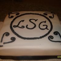 Grandma & Grandpa's 56Th Anniversary Cake Triple chocolate cake, cream cheese filling. Crumb coated in chocolate buttercream, and covered in MMF. Freehanded the monogram in the...