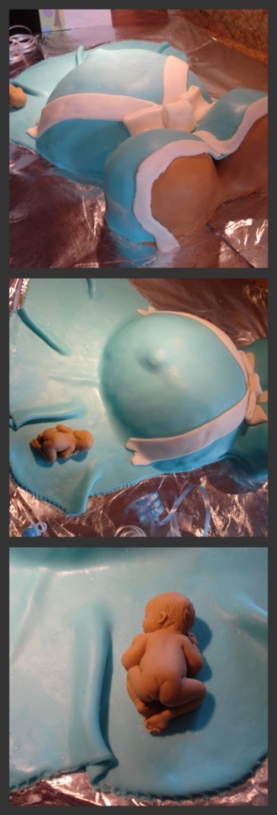 Babyshower 'belly Cake' I made this cake for my brother and his wife's babyshower. The cake was a white cake with creamcheese icing. I used the Wilton Soccer...