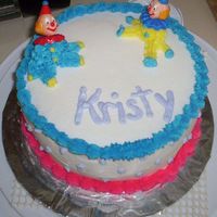 Clown Cake Here's my 2nd cake from Course II....I hate the clown theme, but I think it turned out decent....I accidentally used too much pink in...