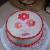 First Cake For Course 1 Wilton Classes First cake, vanilla cake and filling, four layers, buttercream icing