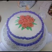 Final Cake For Course 1 i suck at roses!!! I used hershy's kisses for the center. Haa haa haa! :)