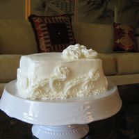 White Square Cake Cake before I wrote "happy birthday Mom" on it.