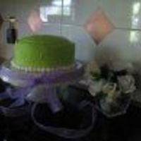 Green With Marshmallow Border (Yes!) my son had fun putting it on. i was going to ball up fondant and thought, wow this looks just like a marshmallow...