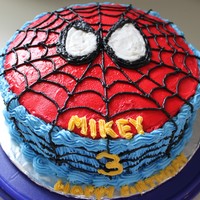 Spiderman Birthday Cake I did this cake for my Son's third birthday. It is Chocolate WASC, all buttercream frosting, and cherry filling. Thanks for looking.