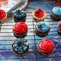 Cupcakes For Spiderman Birthday These were for my sons actual Birthday to go with the Spiderman cake. Wanted to do something different then his class party... like my...