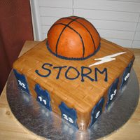 Basketball Party Team Cake Made for my son's end of season basketball team party.