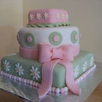 Pink & Green This is my first stacked cake, not for any occasion-just practicing. I have boys and I have never gotten to do anything in pink before so I...