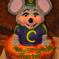 Chuck E Cheese Cake Chuck E Cheese cake, using the Wilton stand up teddy bear pan