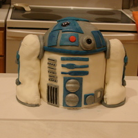 Star Wars Birthday Cake My Son's R2D2 cake. My 4th cake ever. I had never worked with Rice Krispie Treats before but I used them for the legs. I didn't...