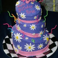 My First Topsy Turvey! This was SO fun! Chocolate cake, buttercream frosting and MMF flowers and bow. This was also my second bow and I was in too big a hurry and...