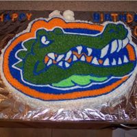 Go Gators! Florida Gator made from Chocolate cake w/chocolate chips for my Father-in-law.