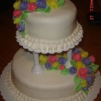 Wilton Course 3 I made this cake for my Course 3 final cake. The top is lemon with BC filling and the bottom cake is Chocolate with mint BC.