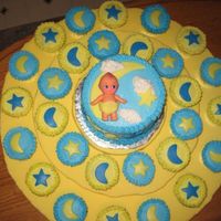 Baby Shower Cake And Cupcakes Buttercream icing with fondant accents