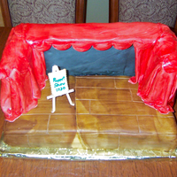 Puppet Theater Stage My son's 2nd Birthday Cake - we had a puppeteer come to do a show so I made a cake of a puppet stage. Entire cake but for the easel is...