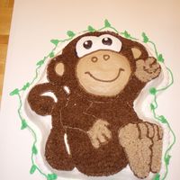 Monkey Cake Wilton Monkey pan with chocolate buttercream icing.