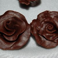 Chocolate Roses My first chocolate roses. I used the chocolate clay recipe. It was very easy to work with. Now I want to try some in white.