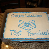 Tsgt Promotions Cake The cake. Have no idea what kind of cake, I didn't make it. Just decorated.