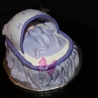 Bassinet Friend saw the topper I made, and wanted it in cake form. disappointed that the canopy started to fold in. I guess I took it off the mold...