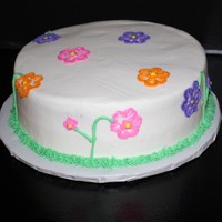 Spring Flowers This is a cake I did just to donate to the Ronald McDonald House. I was inspired by ldjdejesus1 flower cake. All buttercream/ white cake