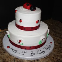 Ladybug 1St Birthday My husband's troop emailed me a picture she found on Pink Cake Box. Here is my replication. Marble cake, vanilla bc.