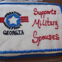 Military Spouse's Lunch Donated this to a military spouse's lunch at the park for Operation Homefront GA. WASC with vanilla BC.