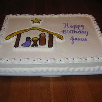 Snow__Cakes_057.jpg This is a cake I made for a social after our Christmas Play at church. It is half dark chocolate,half WASC. Buttercream with FBCT.