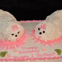 Maltese Birthday Cake This is a WASC cake with raspberry filling. The dogs are carved cake and cupcakes. It's my Malteses birthday and I wanted to make it...