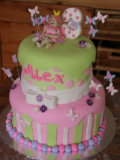 Butterflies This is my first fondant covered cake. All the decorations are fondant too.