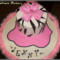 Zebra Fab Cake This is a buttercream cake with fondant accents