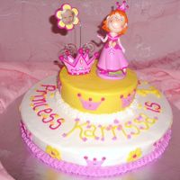 Princess Birthday Cake Buttercream with inedible toppers
