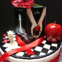 Twilight Cake Buttercream with fondant accents.